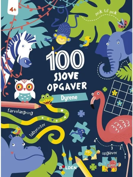 100 roliga uppgifter: Djuren (från 4 år) - Hobby - Pocketbok