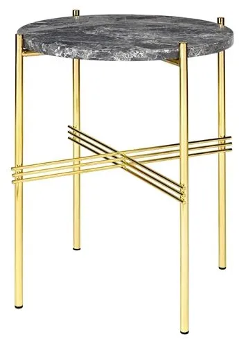 GUBI TS Sidobord Rund Ø40 Mässing/Grå Emperador Marmor