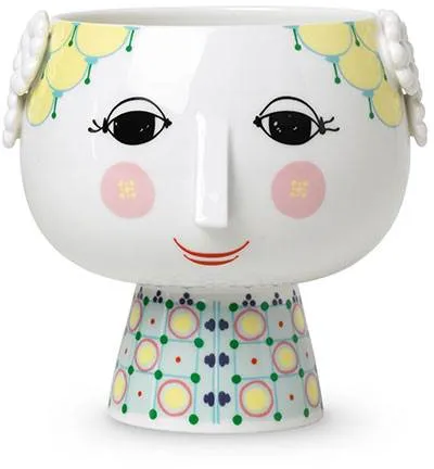 Bjørn Wiinblad Eva blomkruka med piedestal - Ø15,5 cm - Gul